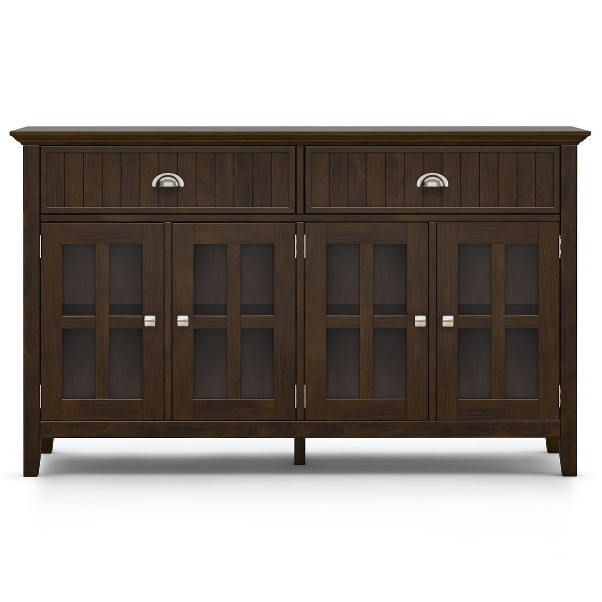 Acadian 60 Inch Wide Solid Wood Large Sideboard Buffet in Brunette