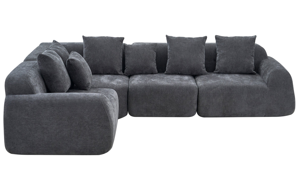 Oversized Cloud Velvet Curved Sectional Couch