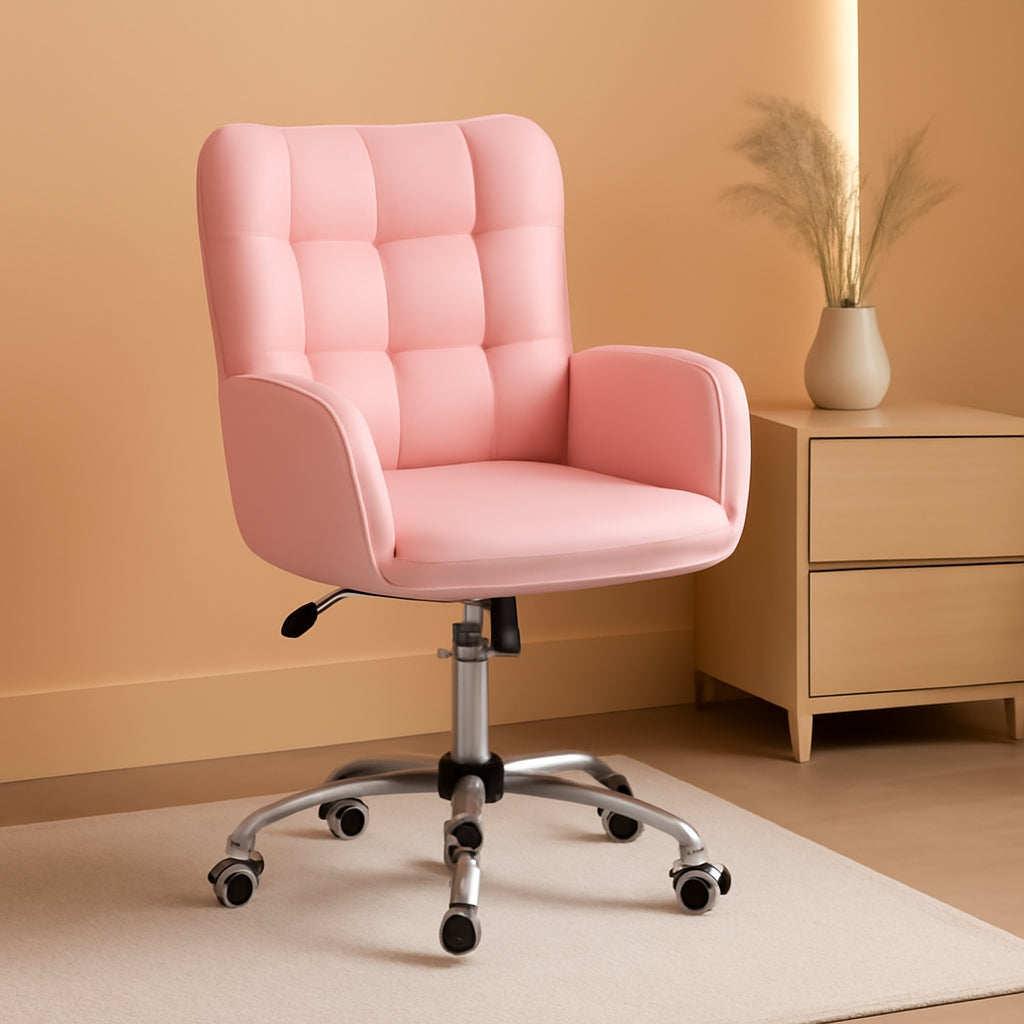 Pink Ergonomic Office Chair With Adjustable Height