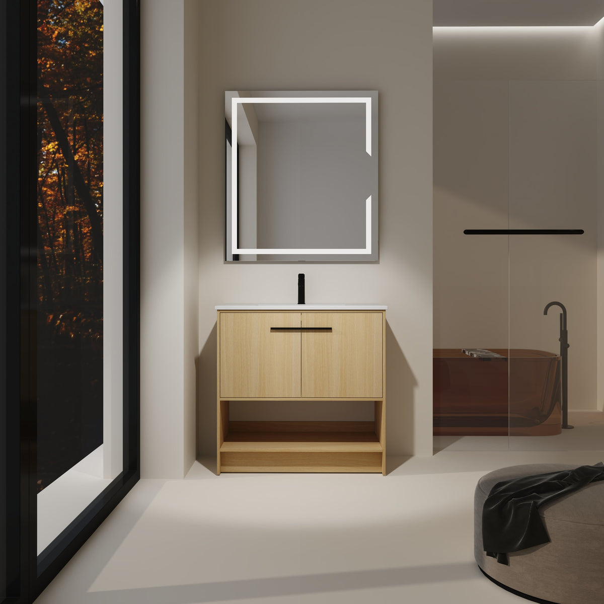 36" Bathroom Vanity with Ceramic Sink