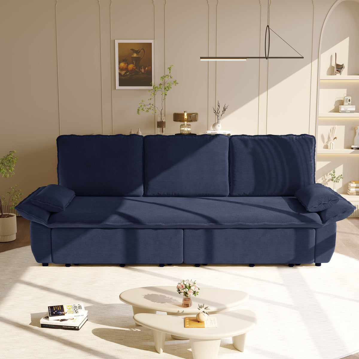 94.5" King Size 3-in-1 Convertible Sleeper Sofa Bed