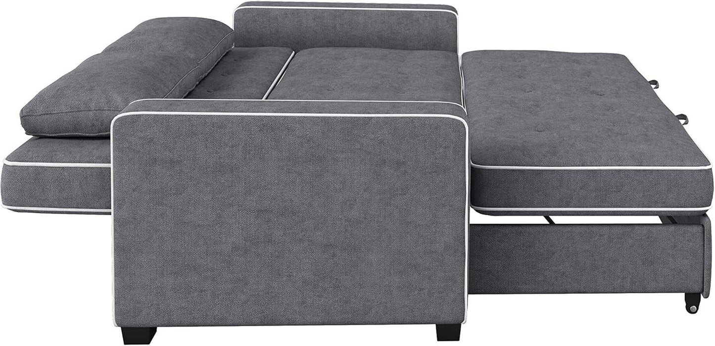 Ainsley Loveseat With Pull Out Sleeper Microfiber Charcoal