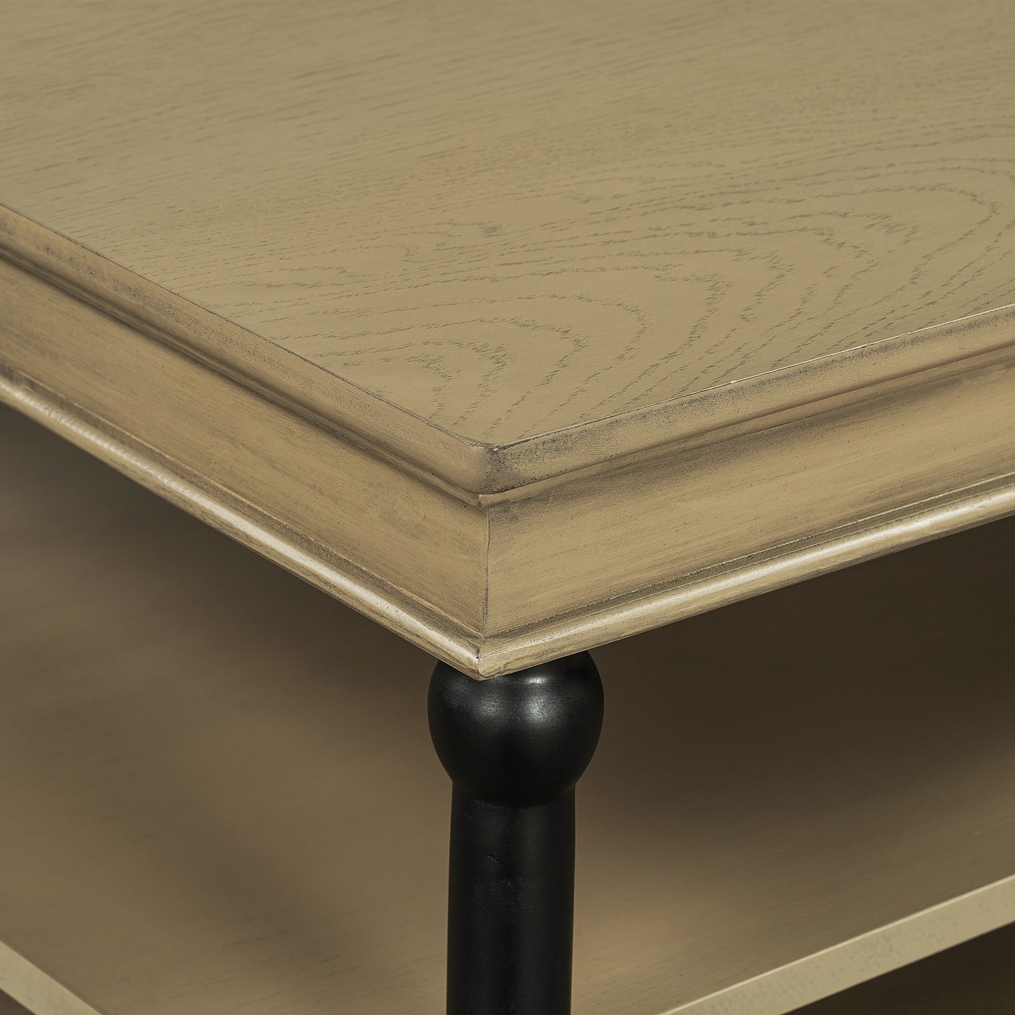 55.1" Wood Coffee Table with Open Shelves