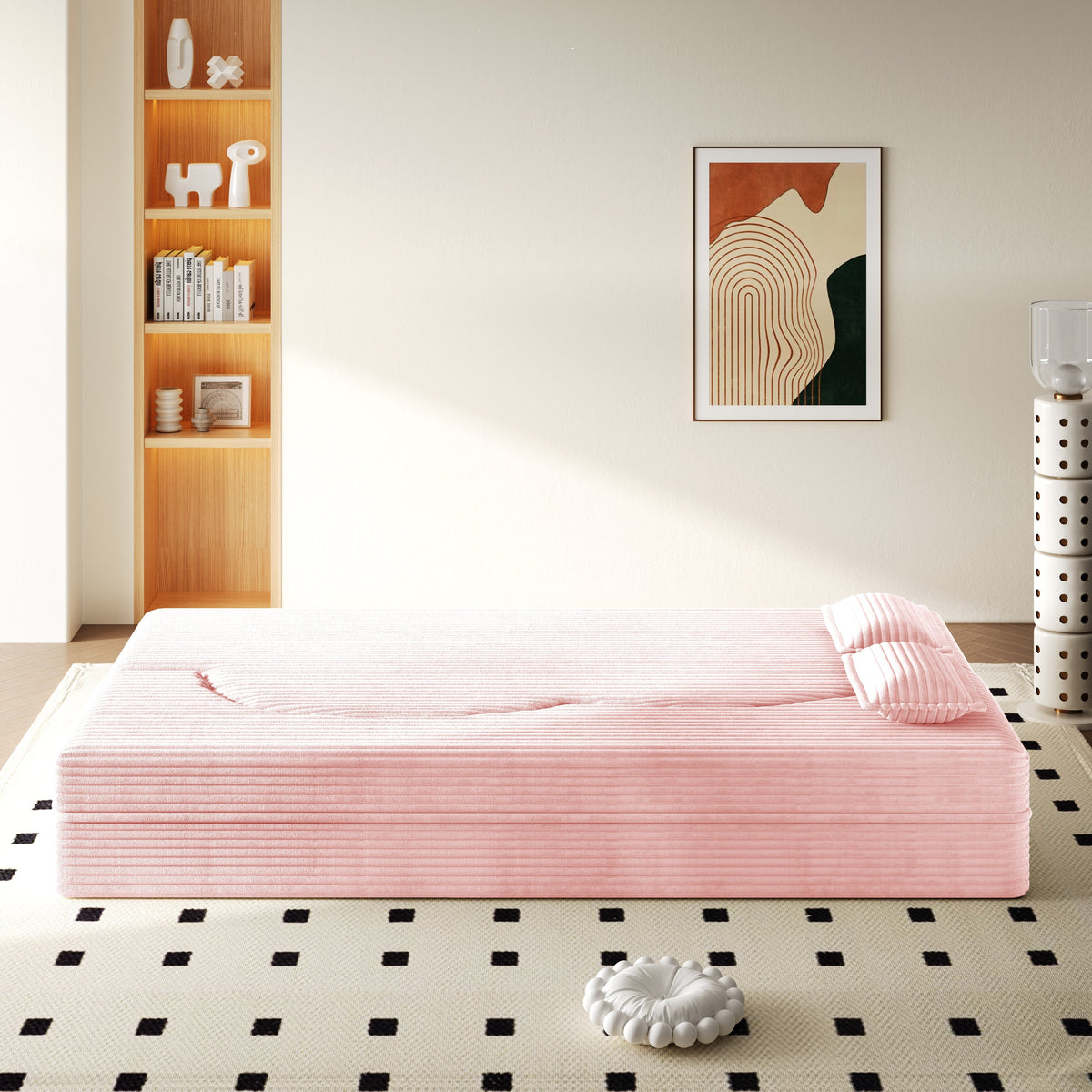 Modern Floor Sofa with 2 Pillows