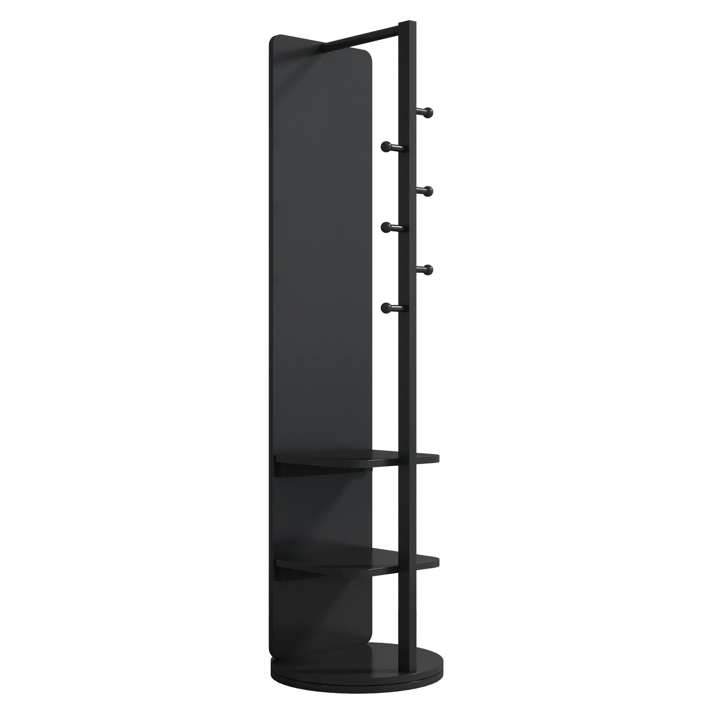 Multifunctional Full Length Mirror with Hook Storage Rack