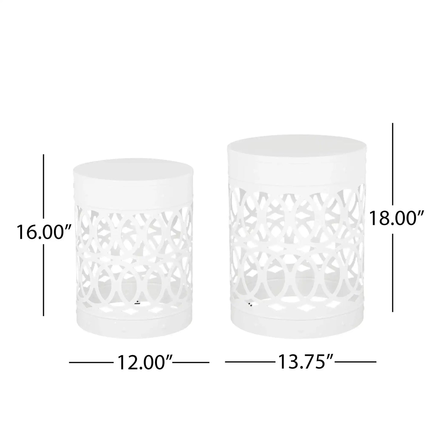 Outdoor Metal Set of 2 End Tables