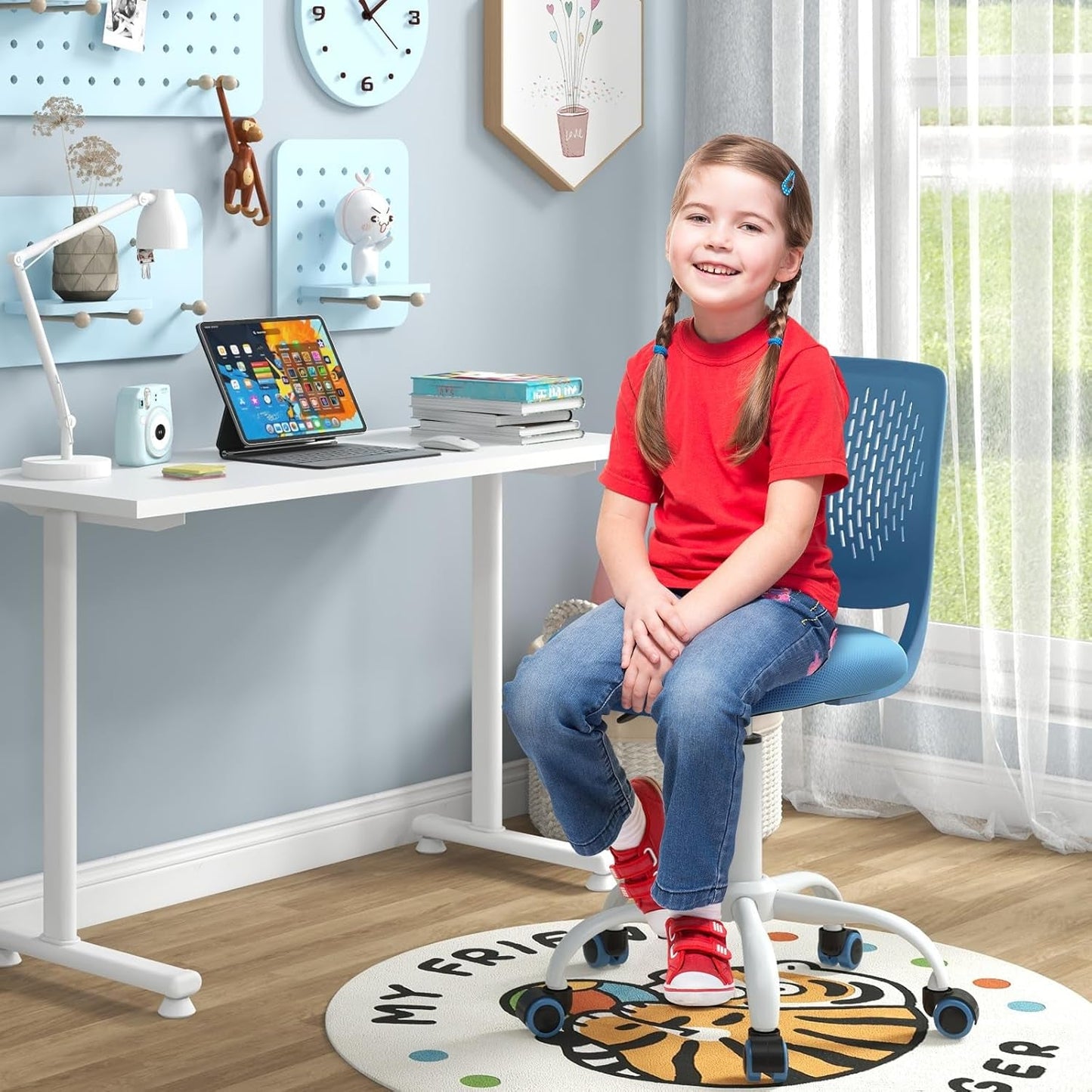 Height Adjustable Kids Desk Chair With Lumbar Support