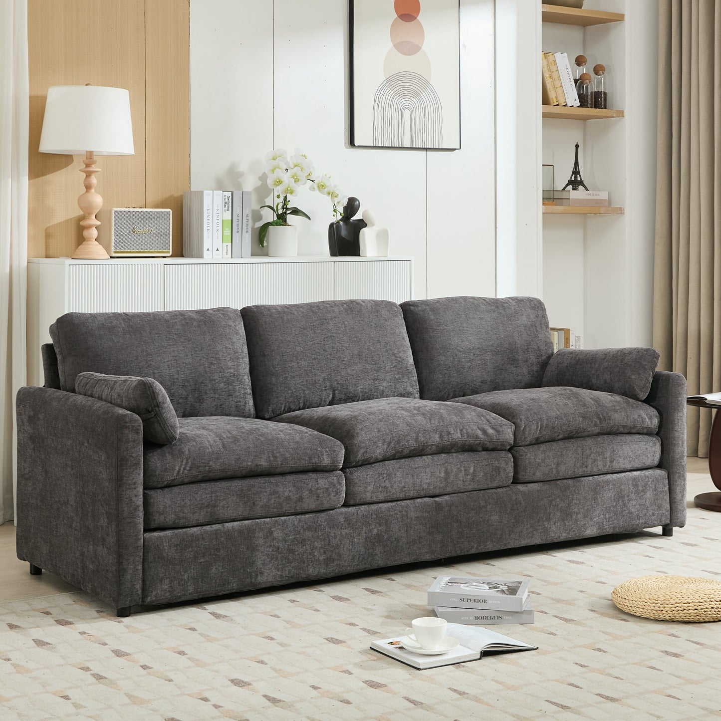 Cozy Upholstered Oversized 3-Seater Cloud Sofa