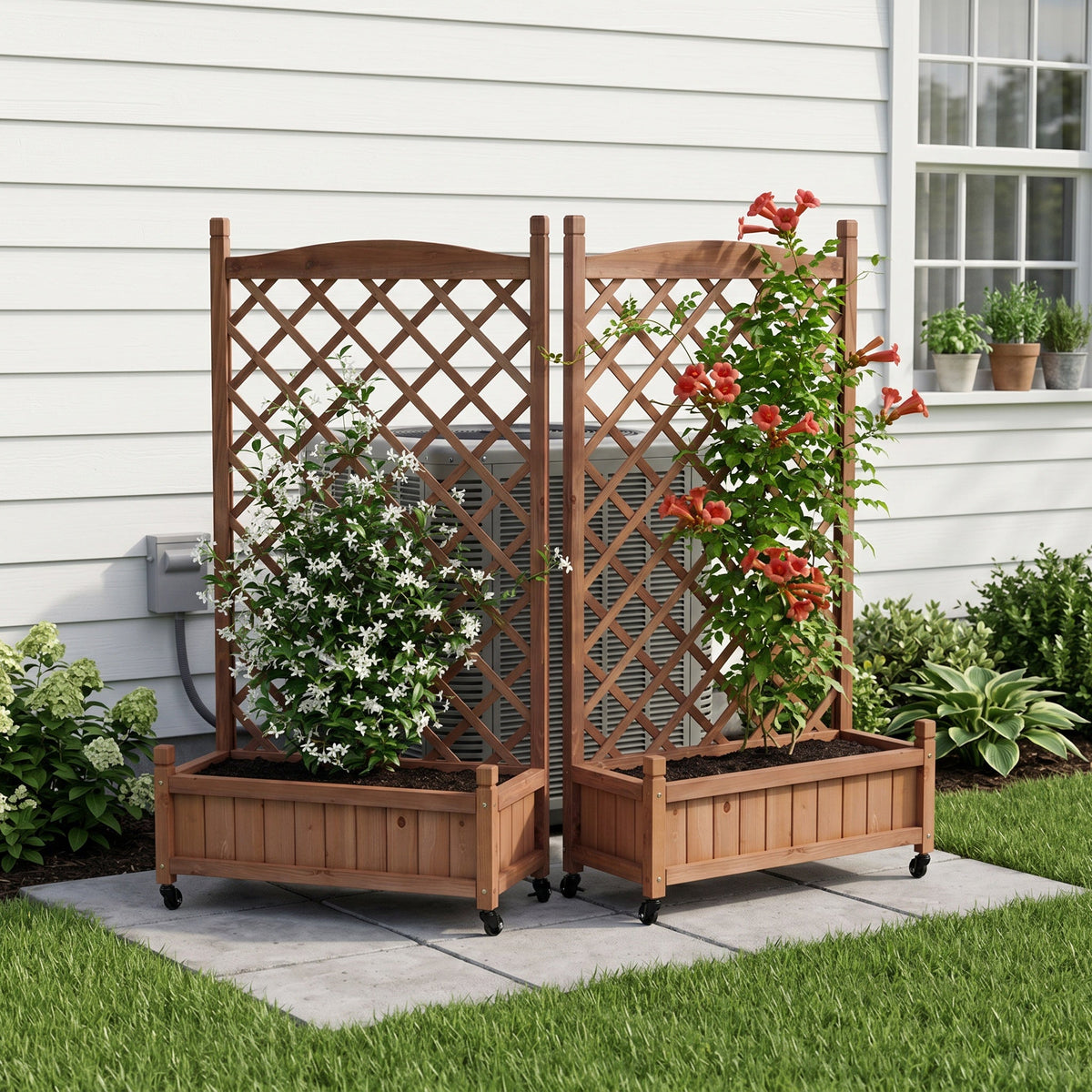 Raised Garden Bed with Trellis 2 Pack