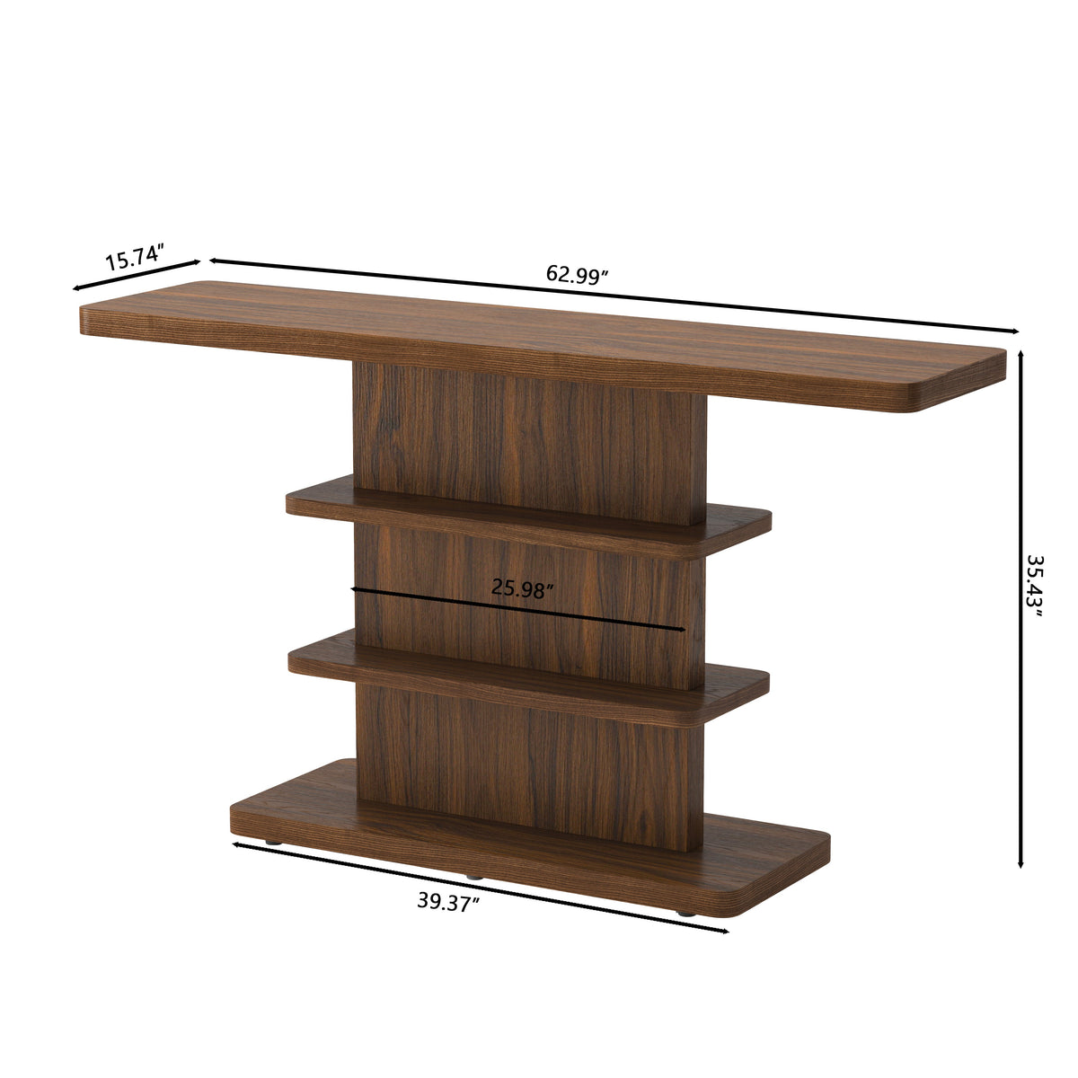 63" Vintage Narrow Console Table