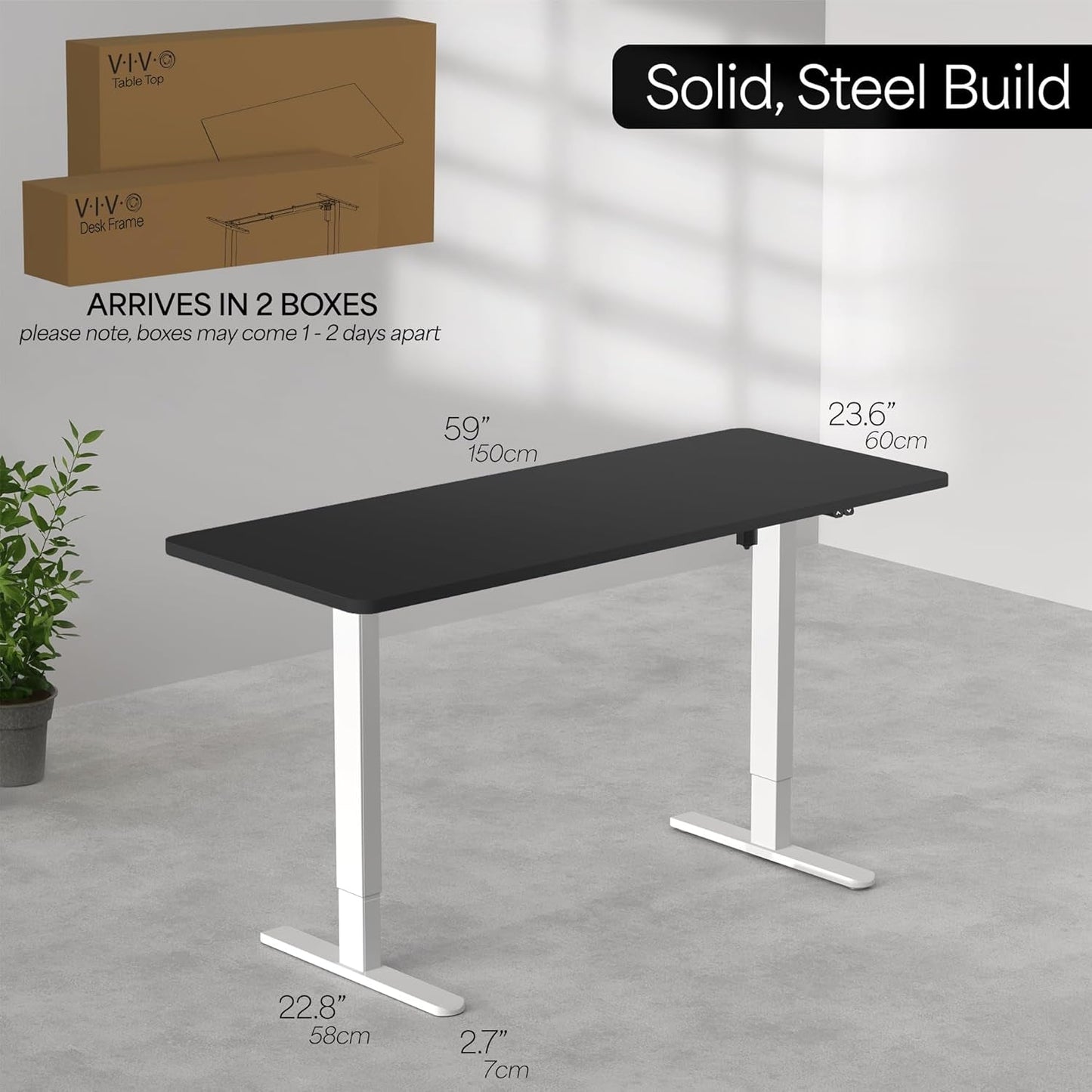 60 Inch Electric Height Adjustable Desk For Home Office