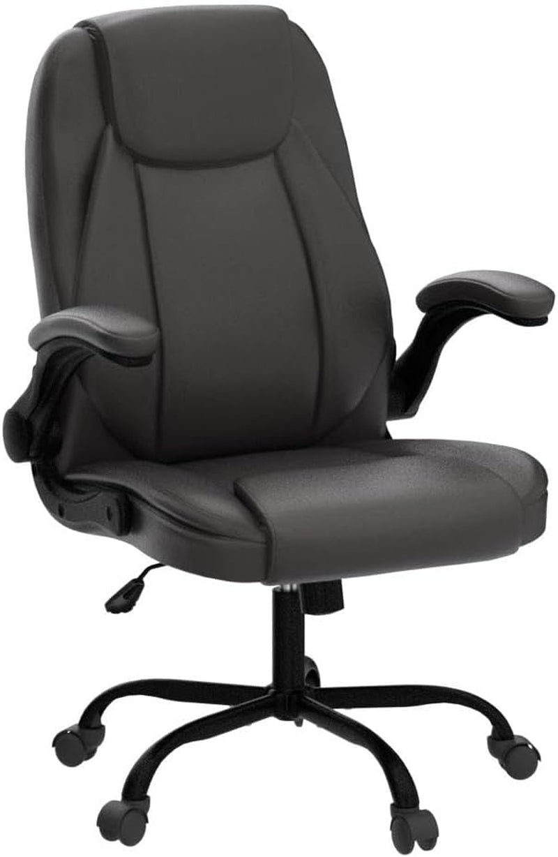 Brown PU Leather Office Chair With Adjustable Height