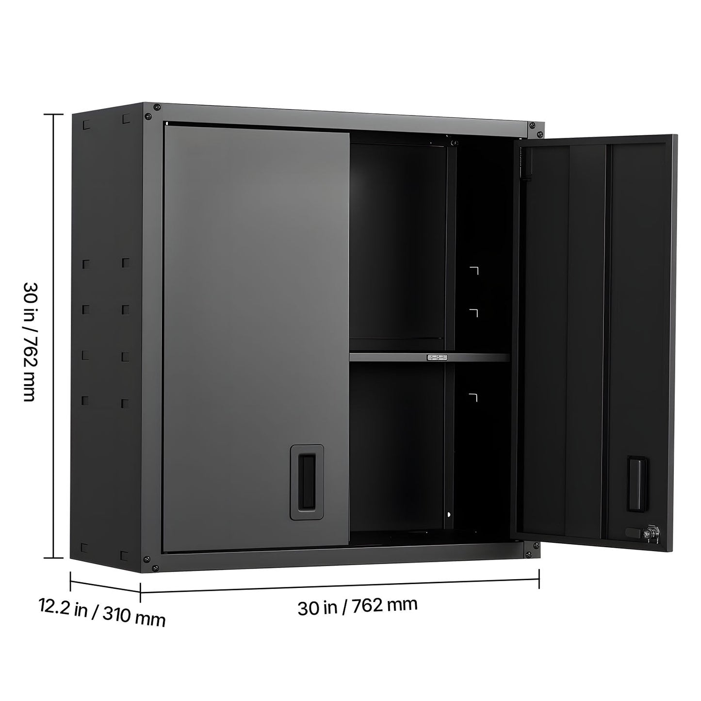 Metal Wall Cabinet, 30W x 12.2D x 30H Inch