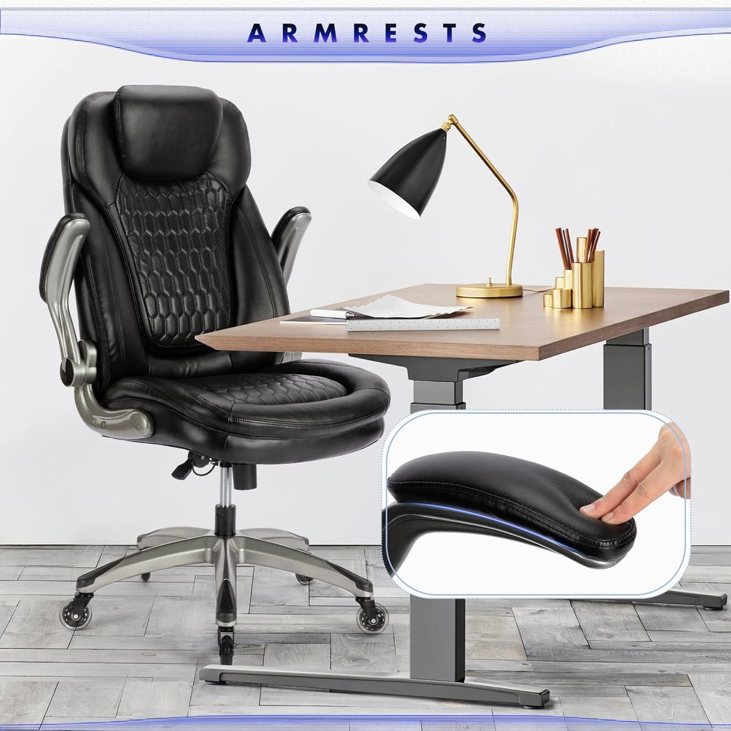 Ergonomic High Back Leather Office Chair For Home Use