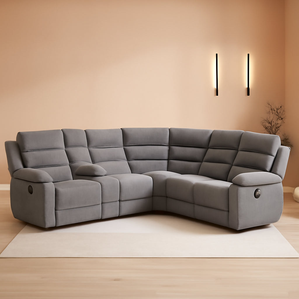 David 3-Piece Motion Sectional Sofa In Smoke Manual Reclining