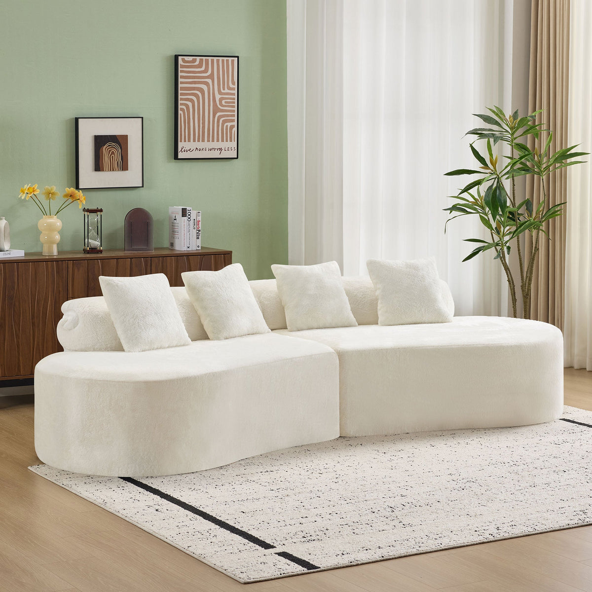 White Curved Sofa