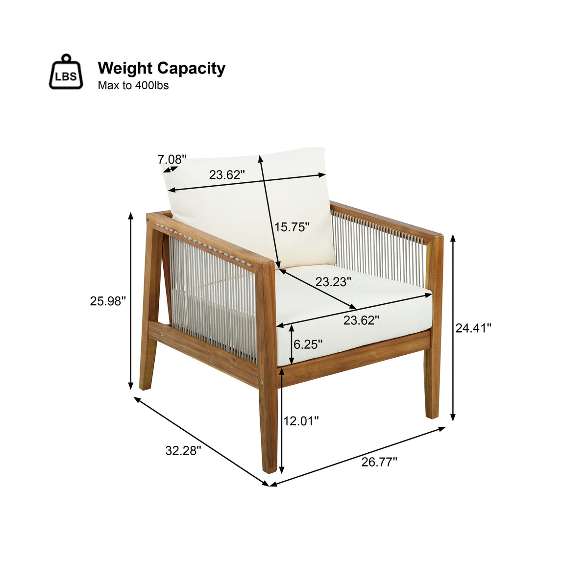 Outdoor Club Chair (Set of 1)