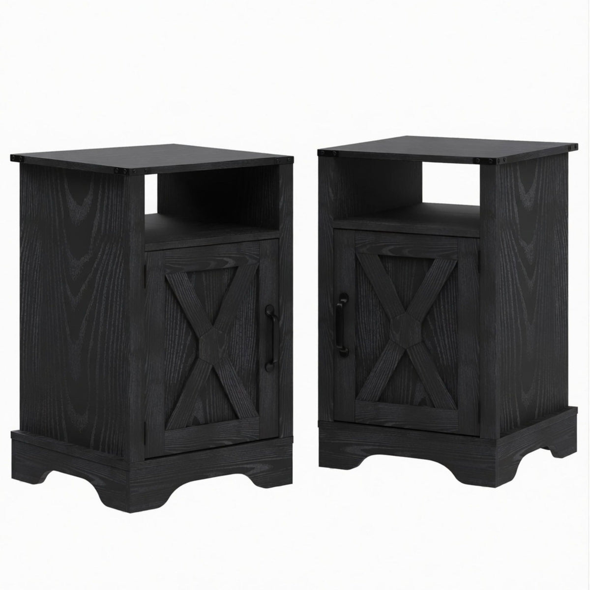 Set of 2 White Nightstands