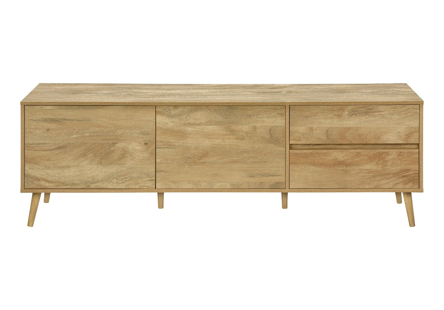 Tv Stand, 72 Inch, Console, Media Entertainment Center, Storage Drawers, Storage Cabinet, Walnut Laminate, Mid Century