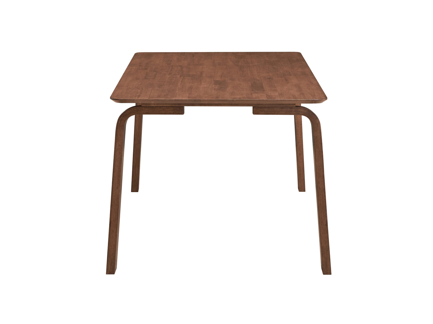 Contemporary Walnut Finish Dining Table 1pc Bent Legs Sleek Design Wooden Modern Dining Furniture