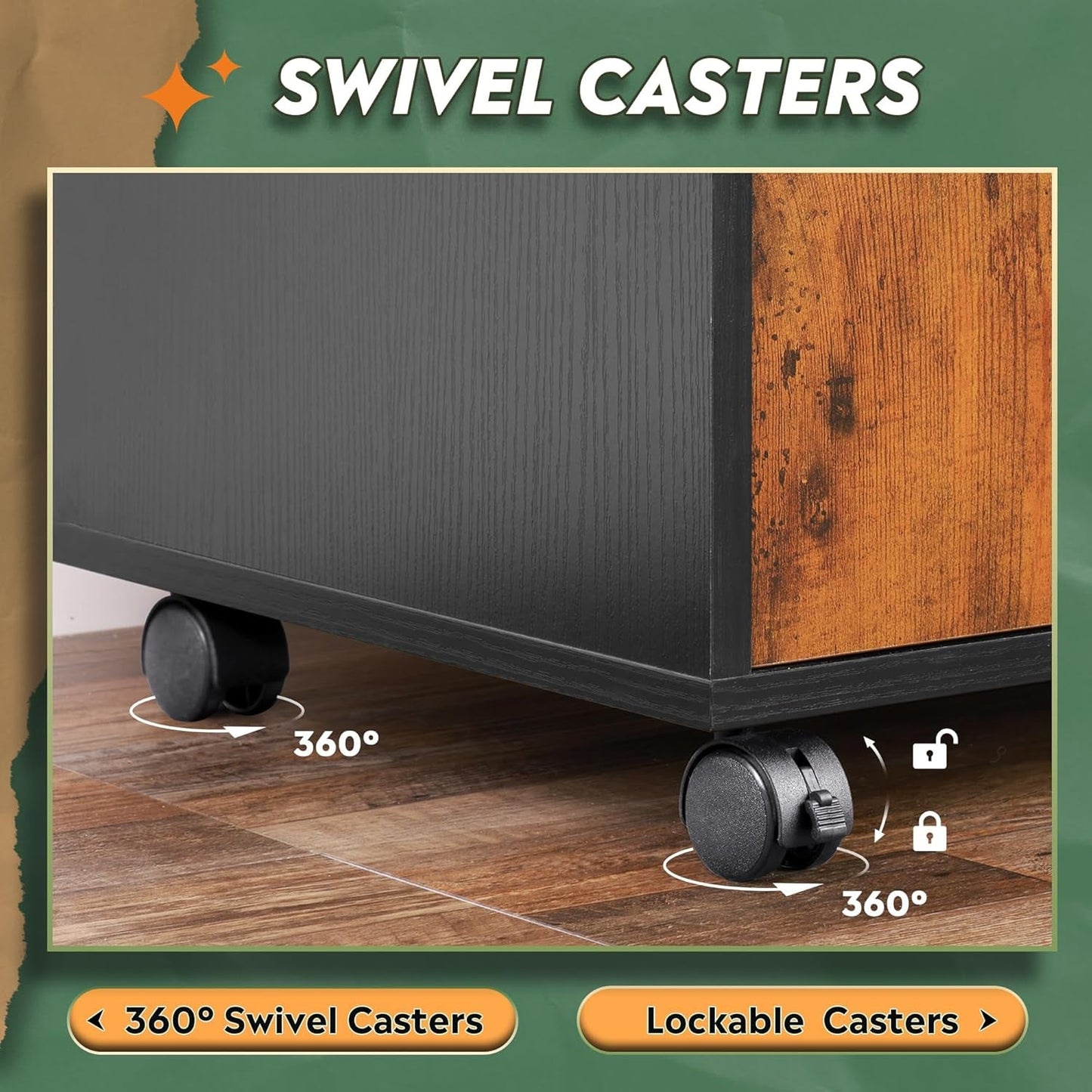 Locking Lateral File Cabinet With Printer Stand System