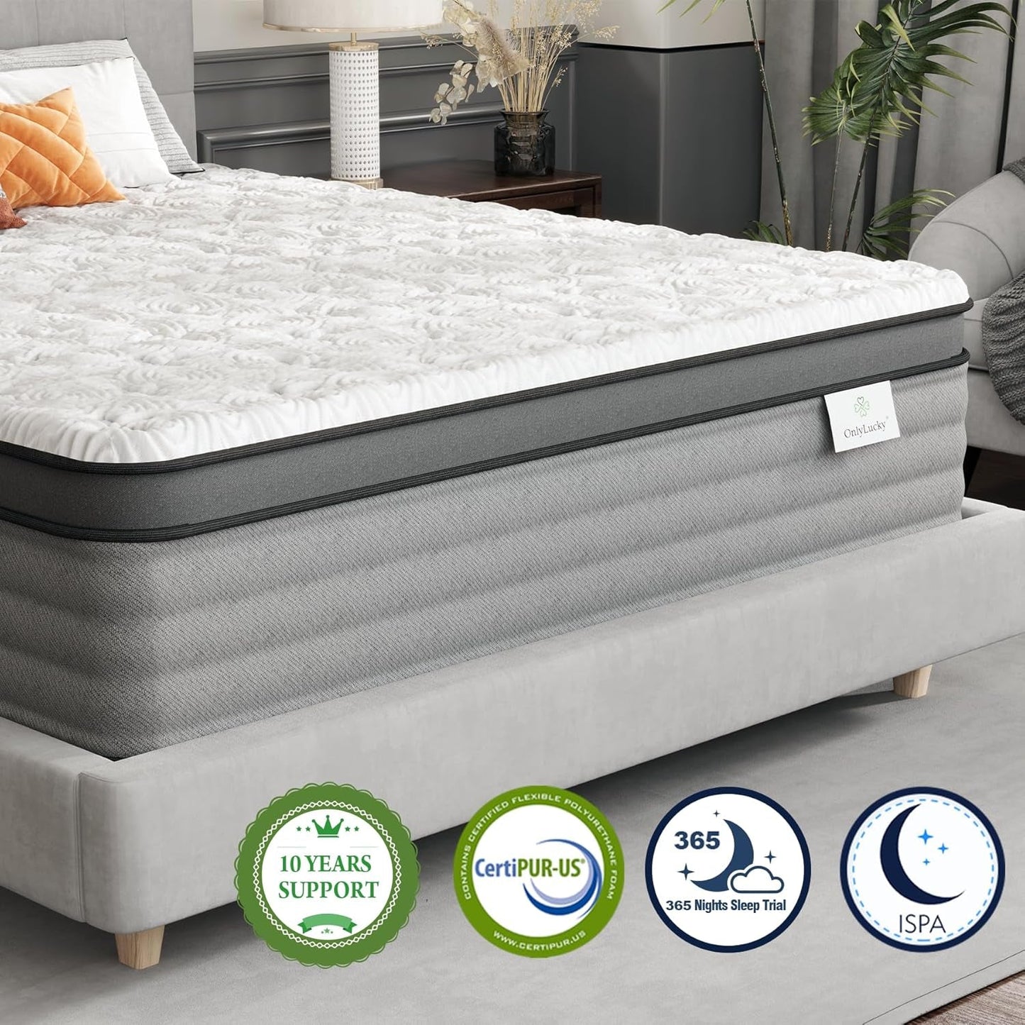 King Size Contemporary Memory Foam Hybrid Mattress