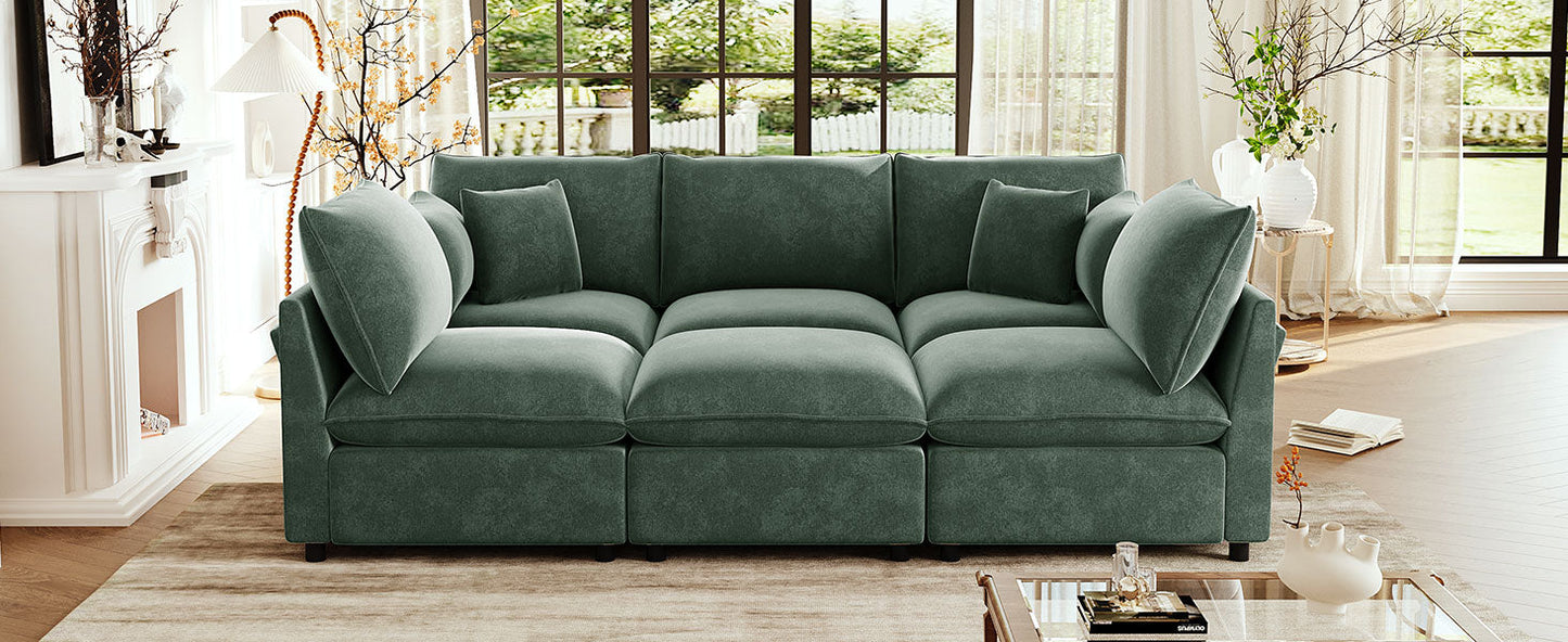 Modern Sectional Sofa Modular Sofa with Movable Ottoman