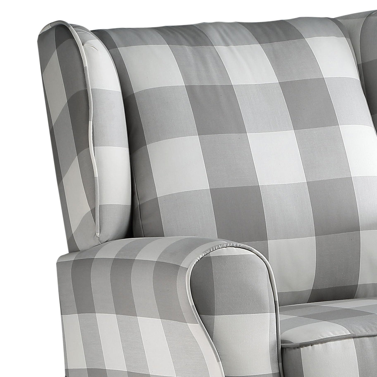 Patli Gray & White Fabric Glider Chair with Swivel