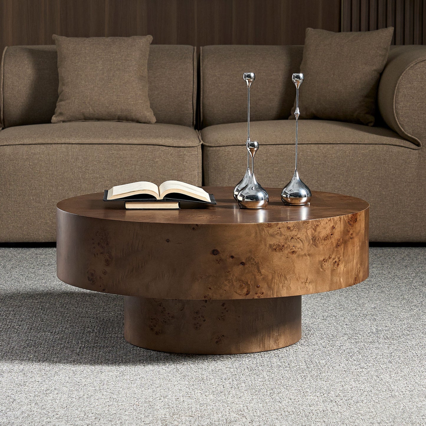 Burl Wood Veneer Coffee Table - 31.49'' Essentials