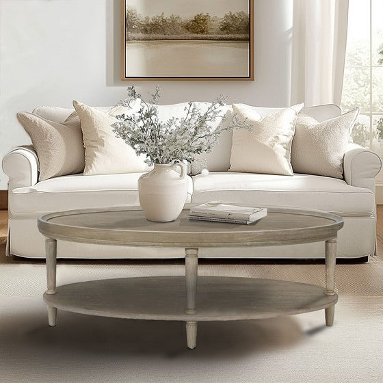 Oval Coffee Table with Shelf