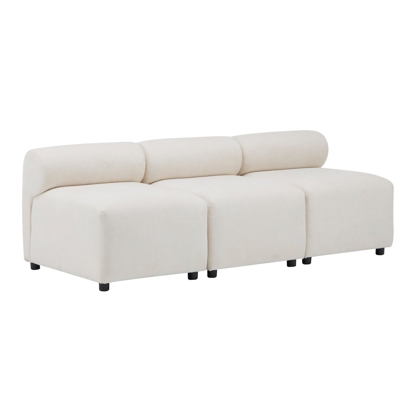 Evelyn 78 in.Armless 3-Piece 3 Seater Modular Couch Sectional Sofa for Living Rooms,Bedrooms,Apartment Office