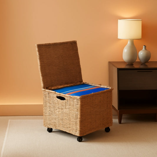 Rolling File Cabinet With Hanging Folders Natural Hyacinth