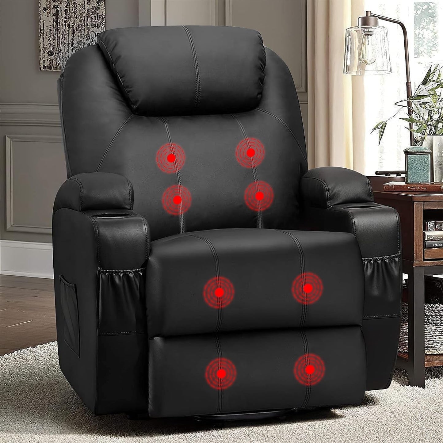 Power Lift Recliner Chair Leather With Massage For Elderly