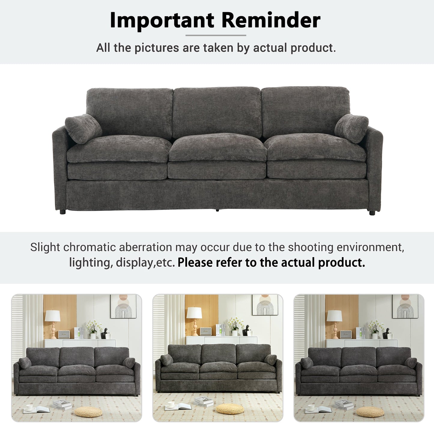 Cozy Upholstered Oversized 3-Seater Cloud Sofa