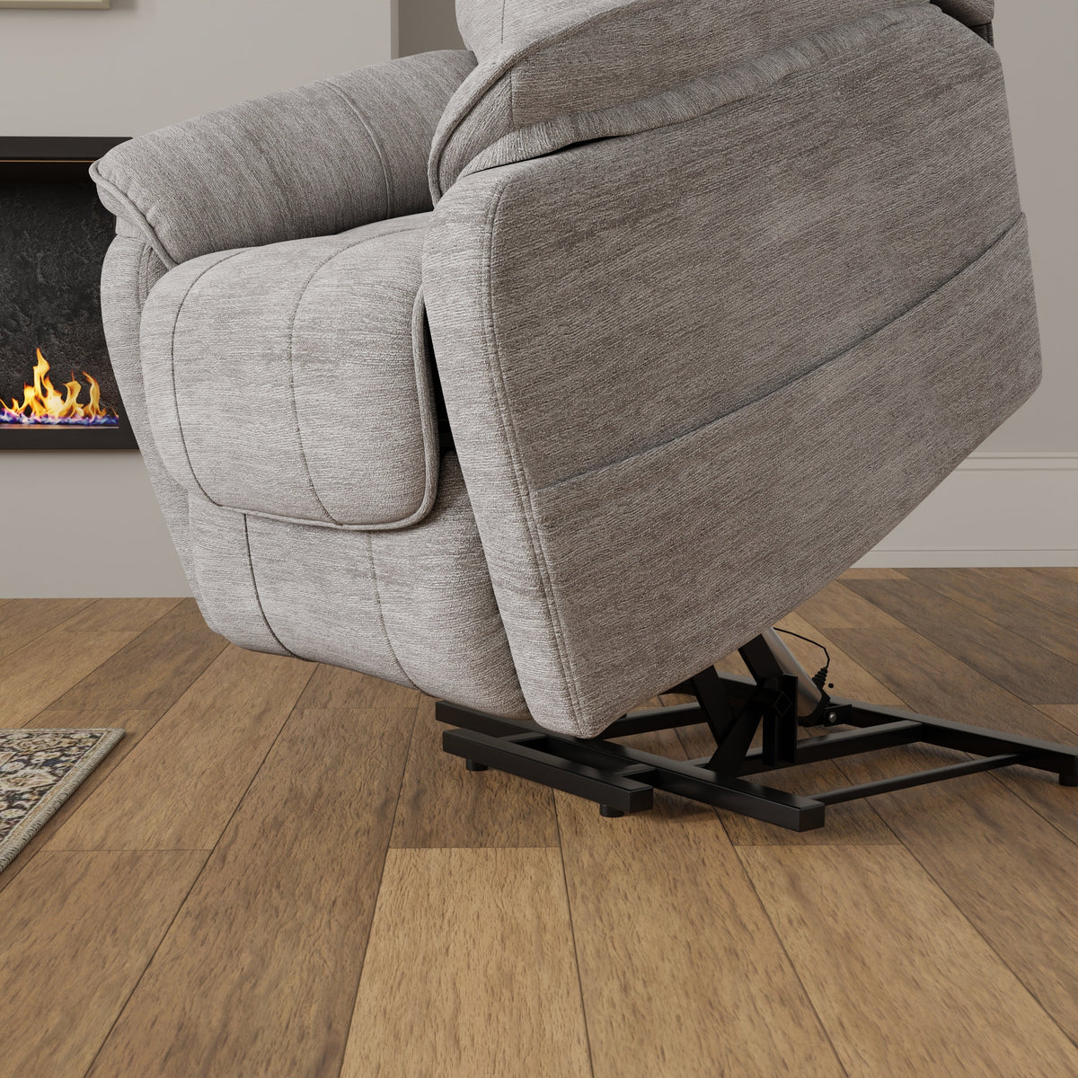 Plush Fabric Power Lift Chair In Lucie Dove