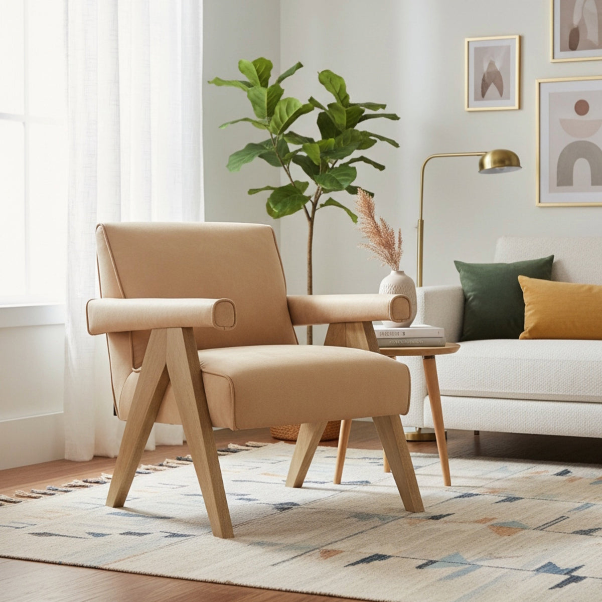 Nessi Modern Faux Leather Arm Chair