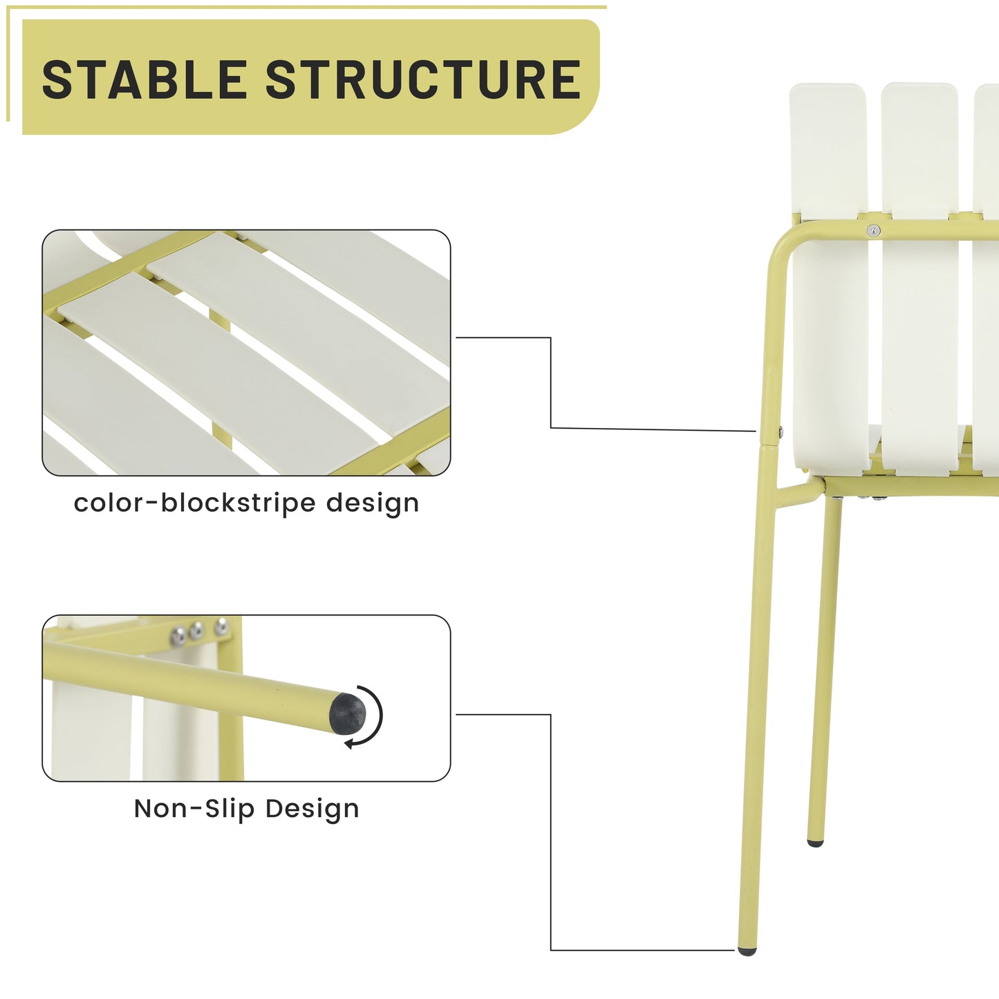Summer - 4-Pack Modern Striped Color Block Chairs