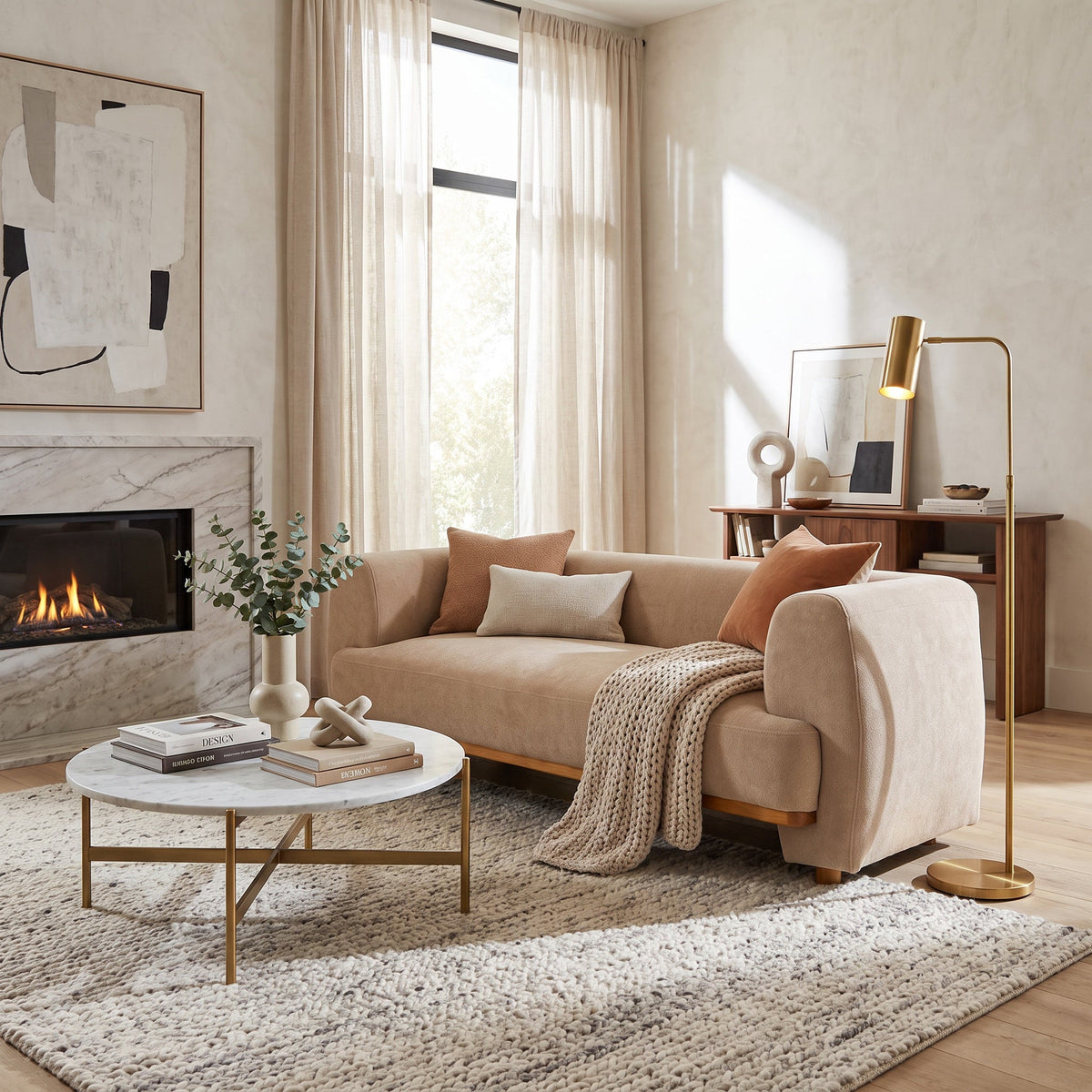 Flow 79 in. Modern Upholstered Velvet Sofa