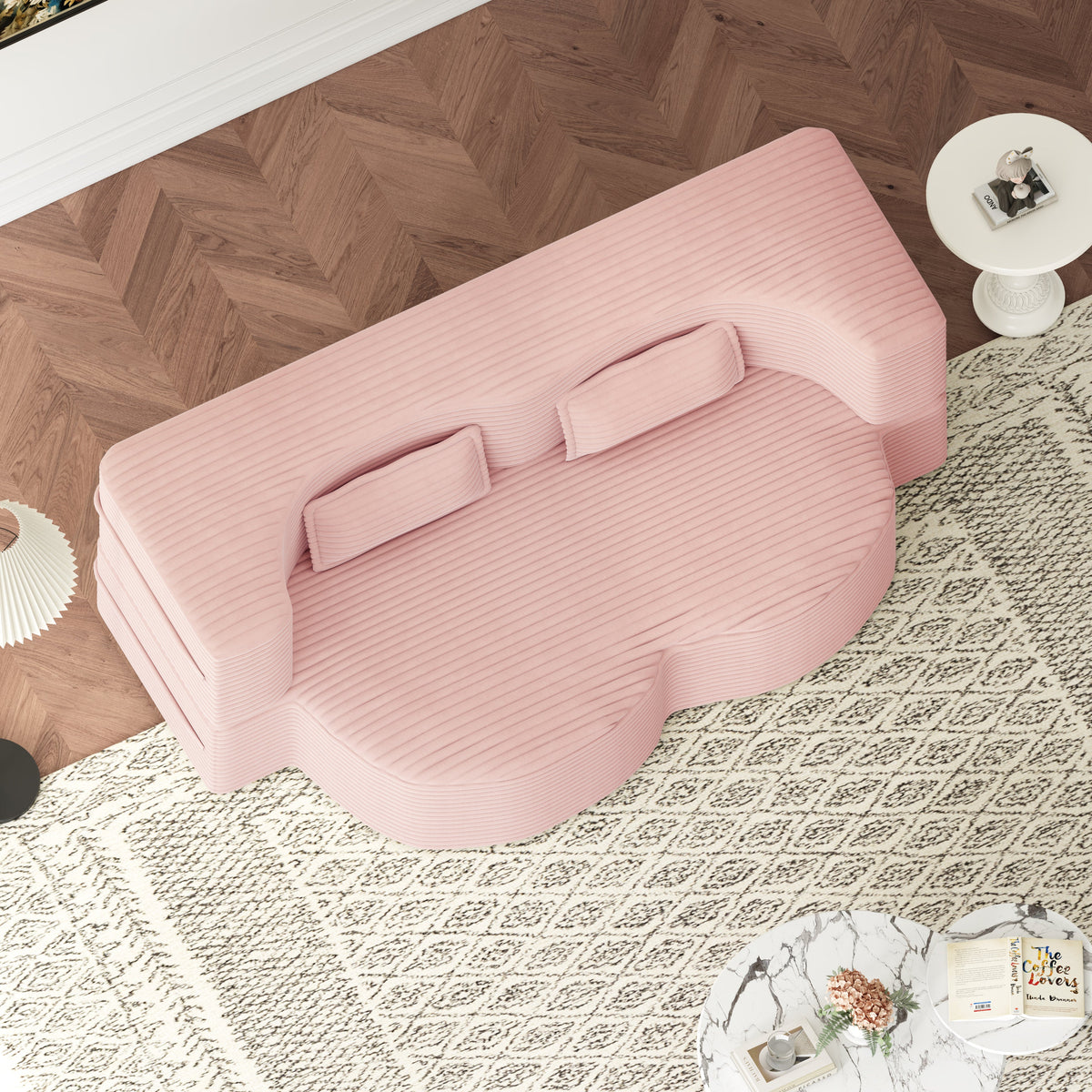 Modern Floor Sofa with 2 Pillows