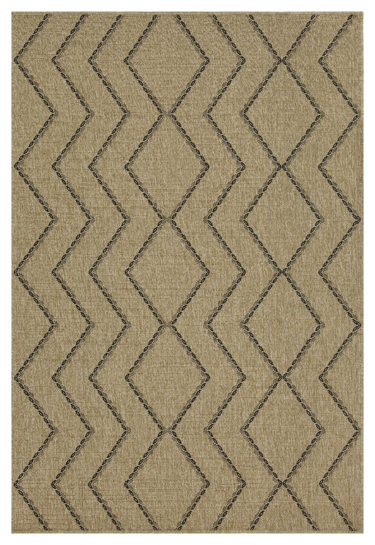Earth GC_NTL1010 Jute/Black 5 ft. 3 in. x 7 ft. 3 in. Indoor/Outdoor Area Rug