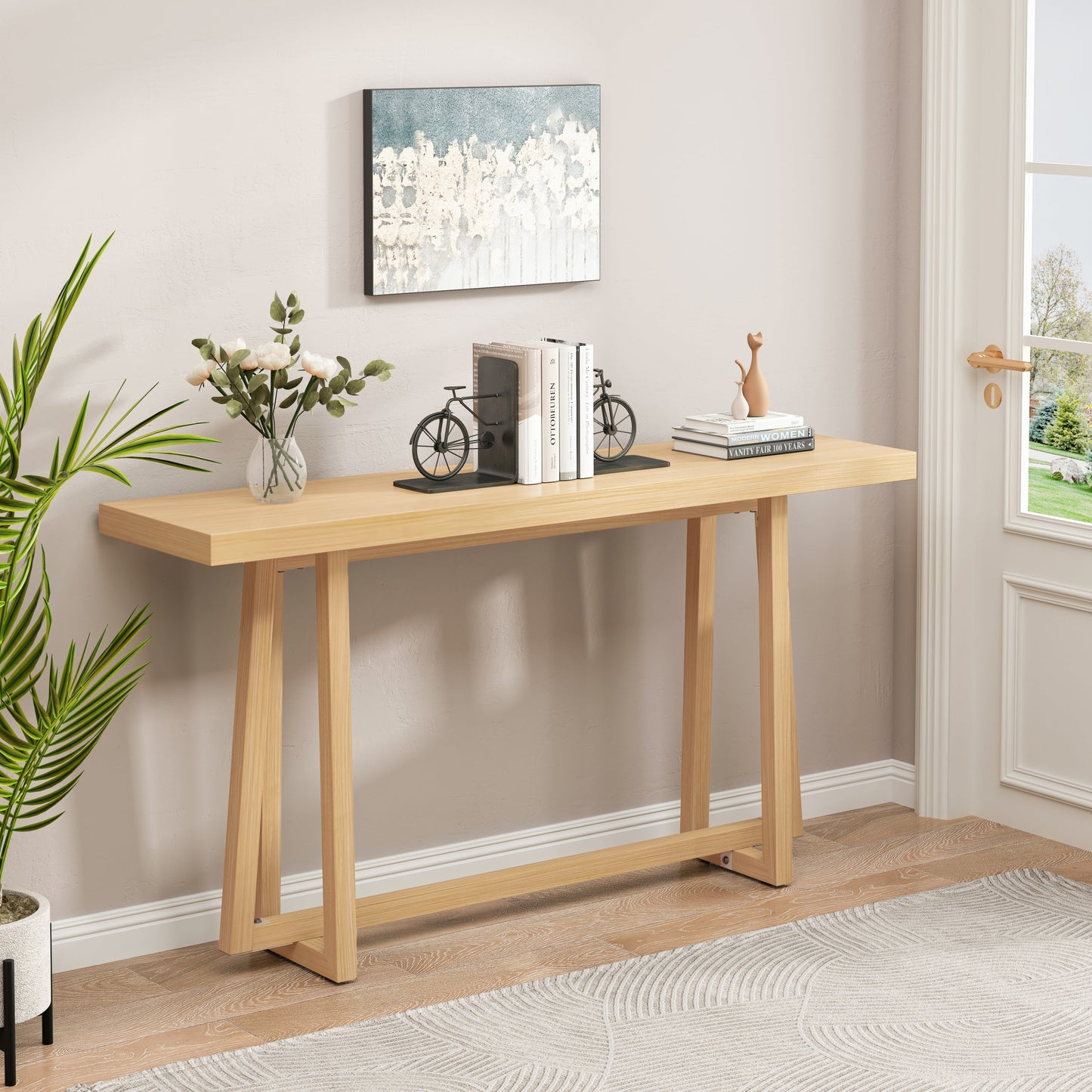 59.84" Console Table - Natural Finish