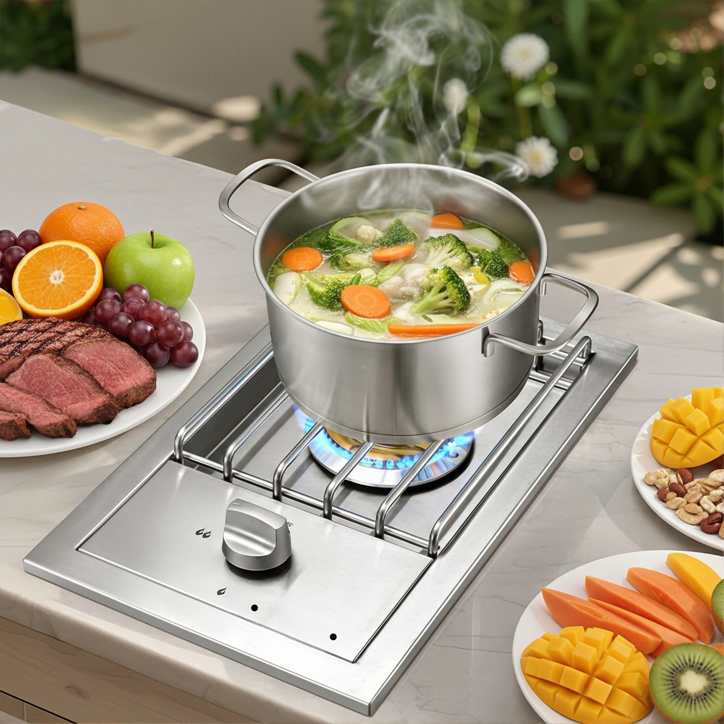15,000BTU Liquid Propane Single Grilling Side Burner