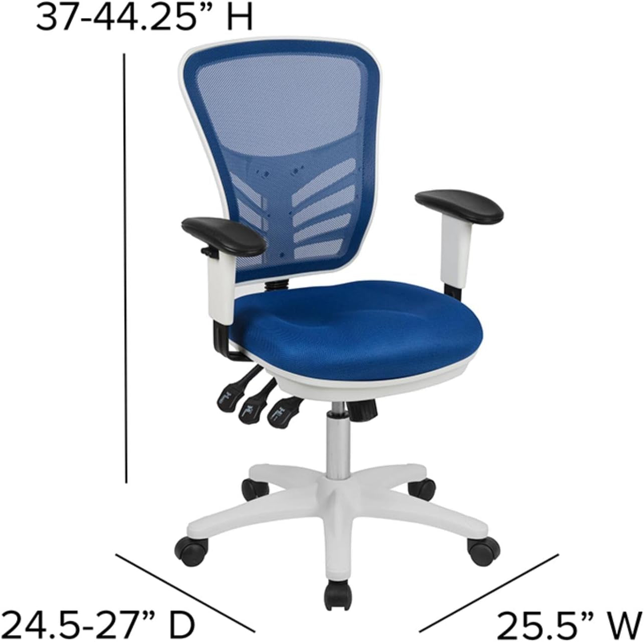 Blue Executive Office Chair With Adjustable Arms Comfort