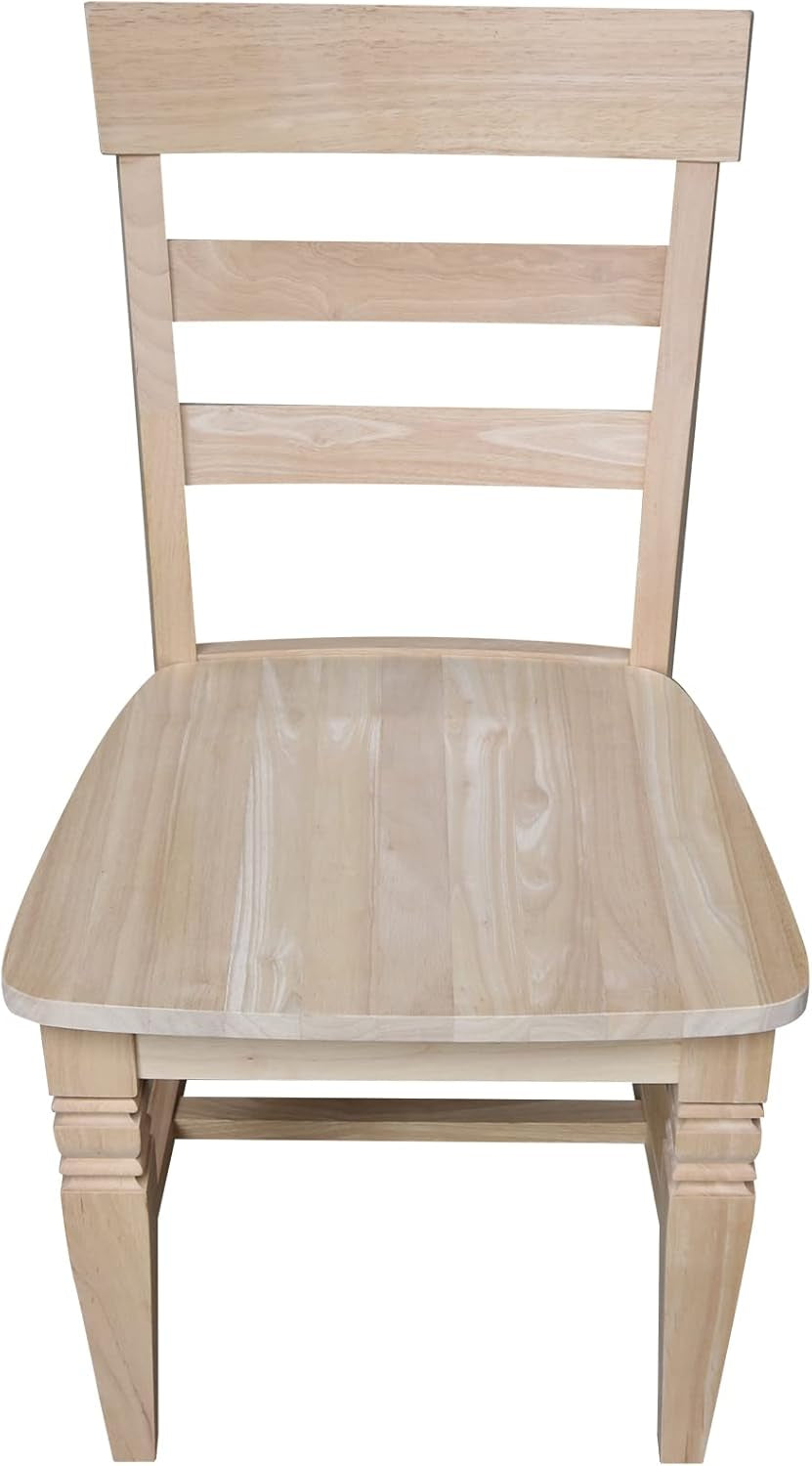 Two Java Dining Chairs Unfinished Parawood 225 Lb Capacity