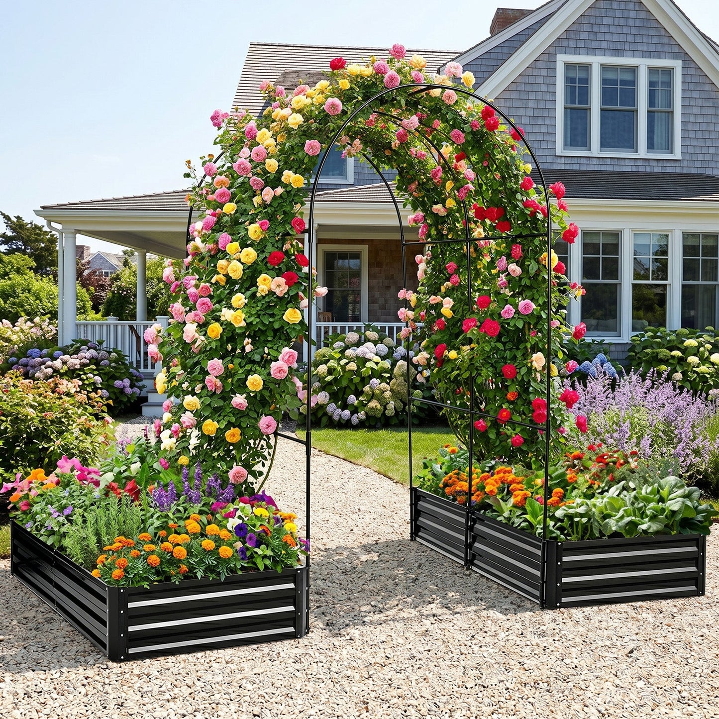 Raised Garden Bed with Arch Trellis - 2 Pack
