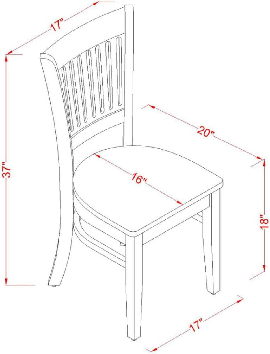 Vancouver Slat Back Wooden Seat Dining Chairs Oak Set Of 2