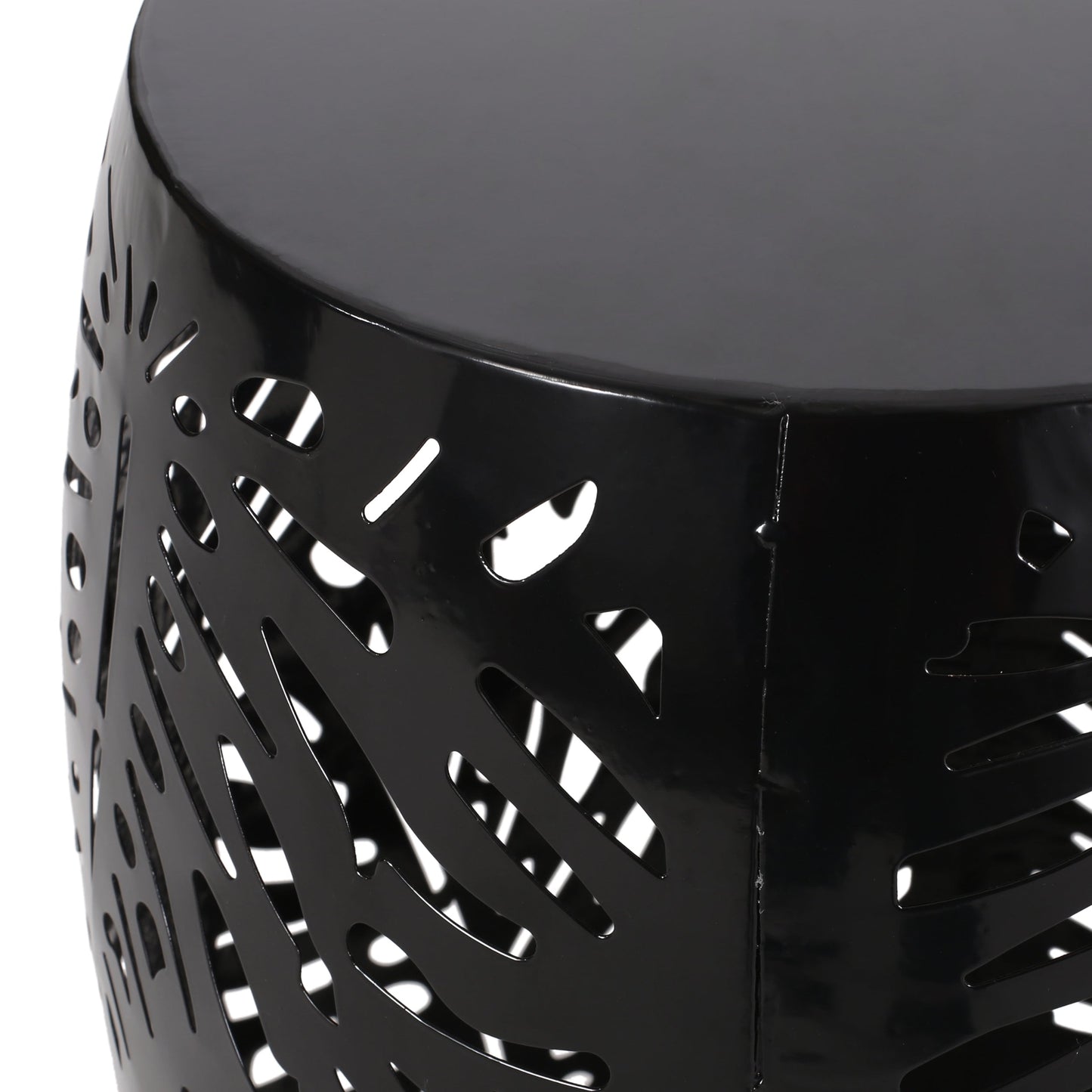 Modern Metal End Table - Large Decorative Accent Table Black Iron 16.50' x 16.50' x 20.50'