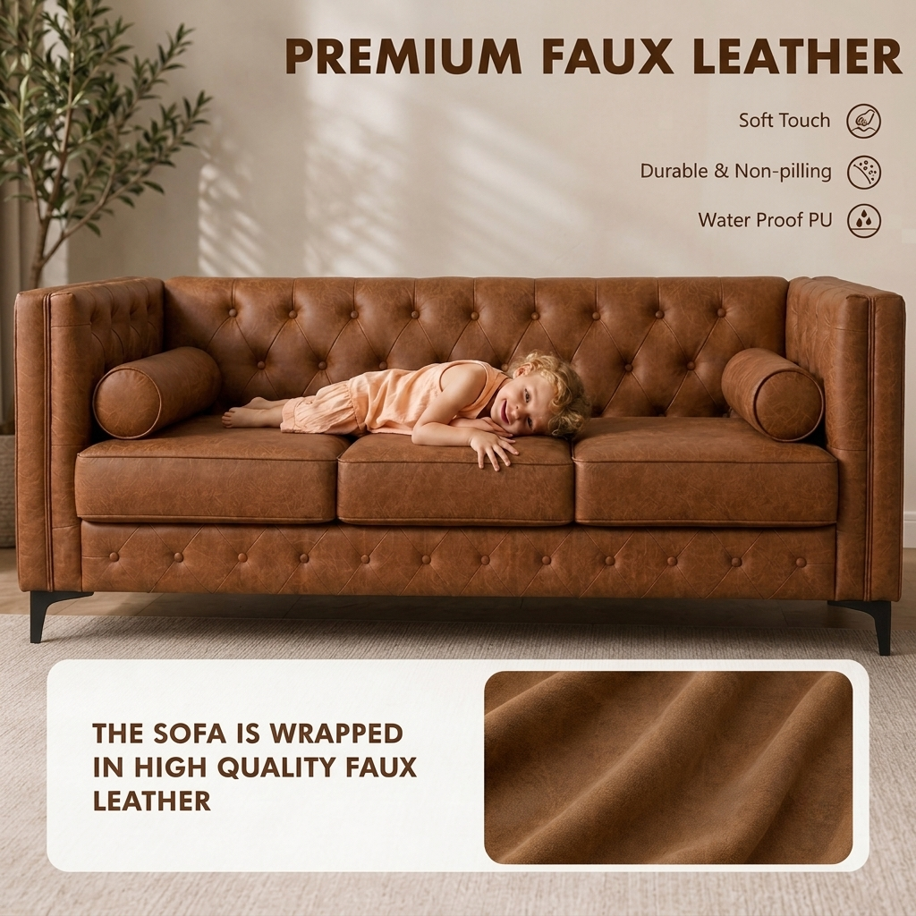 78.5" Bolster Pillow Sofa