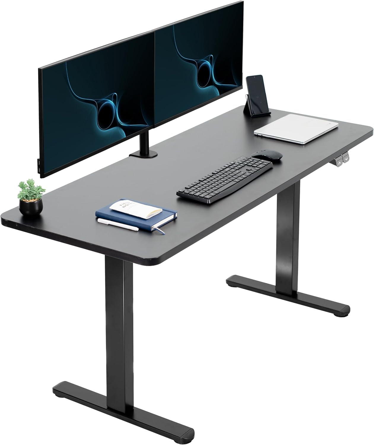 60 Inch Electric Height Adjustable Standing Desk Black