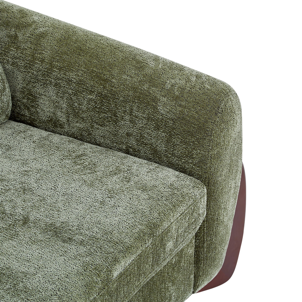 89"L Olive Chenille Sofa